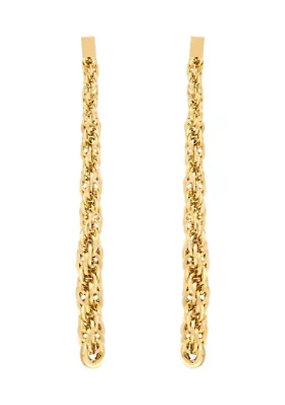 Hollow Infinity Rope Drop Earrings in 10K Yellow Gold