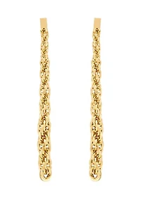 Hollow Infinity Rope Drop Earrings in 10K Yellow Gold