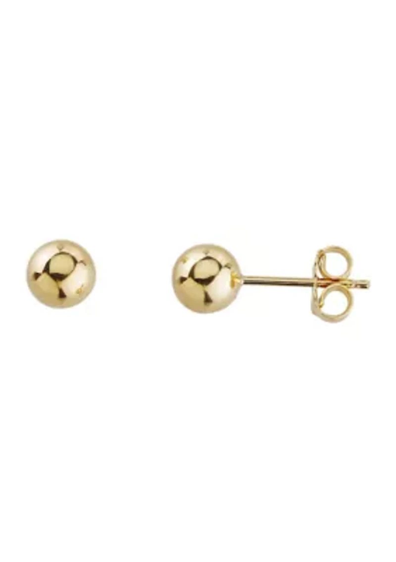 6 Millimeter Ball Stud & Huggie Earring Set in 10K Yellow Gold