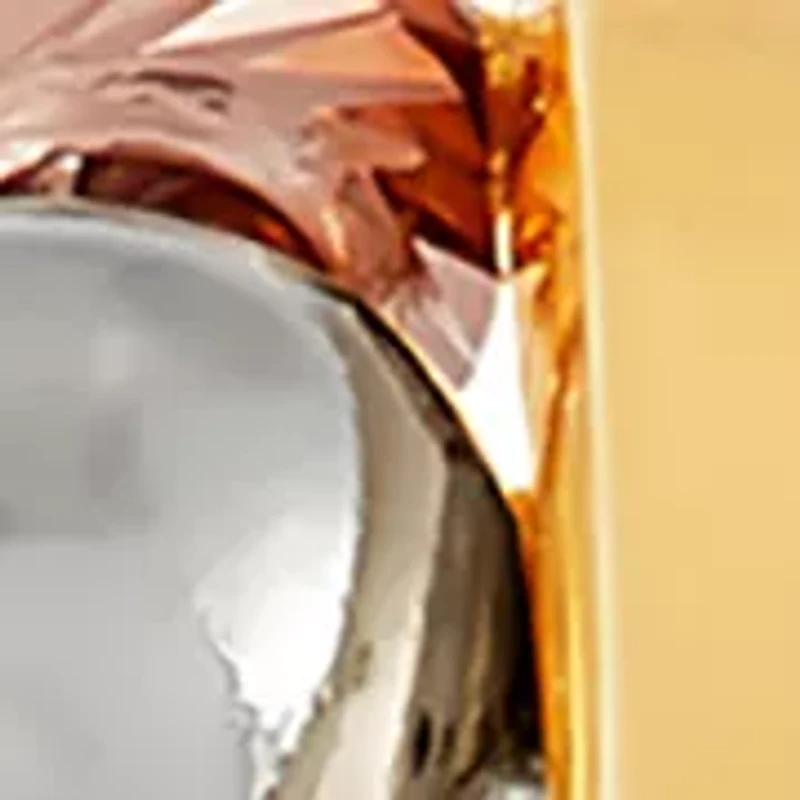 Beads Station J Hoop Earrings in 10K Yellow, White, and Rose Gold