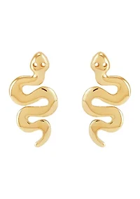 Snake Stud Earring in 10K Yellow Gold