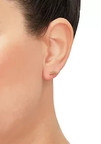 Snake Stud Earring in 10K Yellow Gold