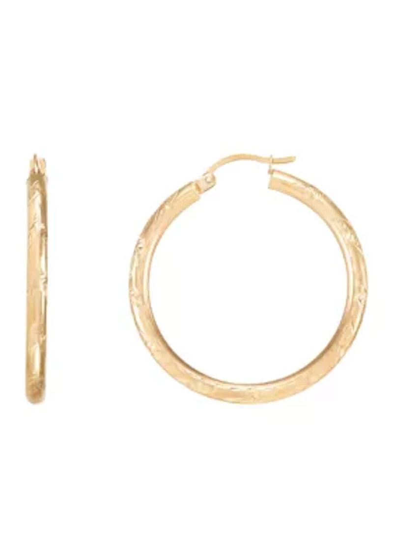 Tube Hoop Earrings in 10K Yellow Gold