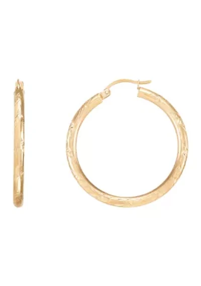 Tube Hoop Earrings in 10K Yellow Gold