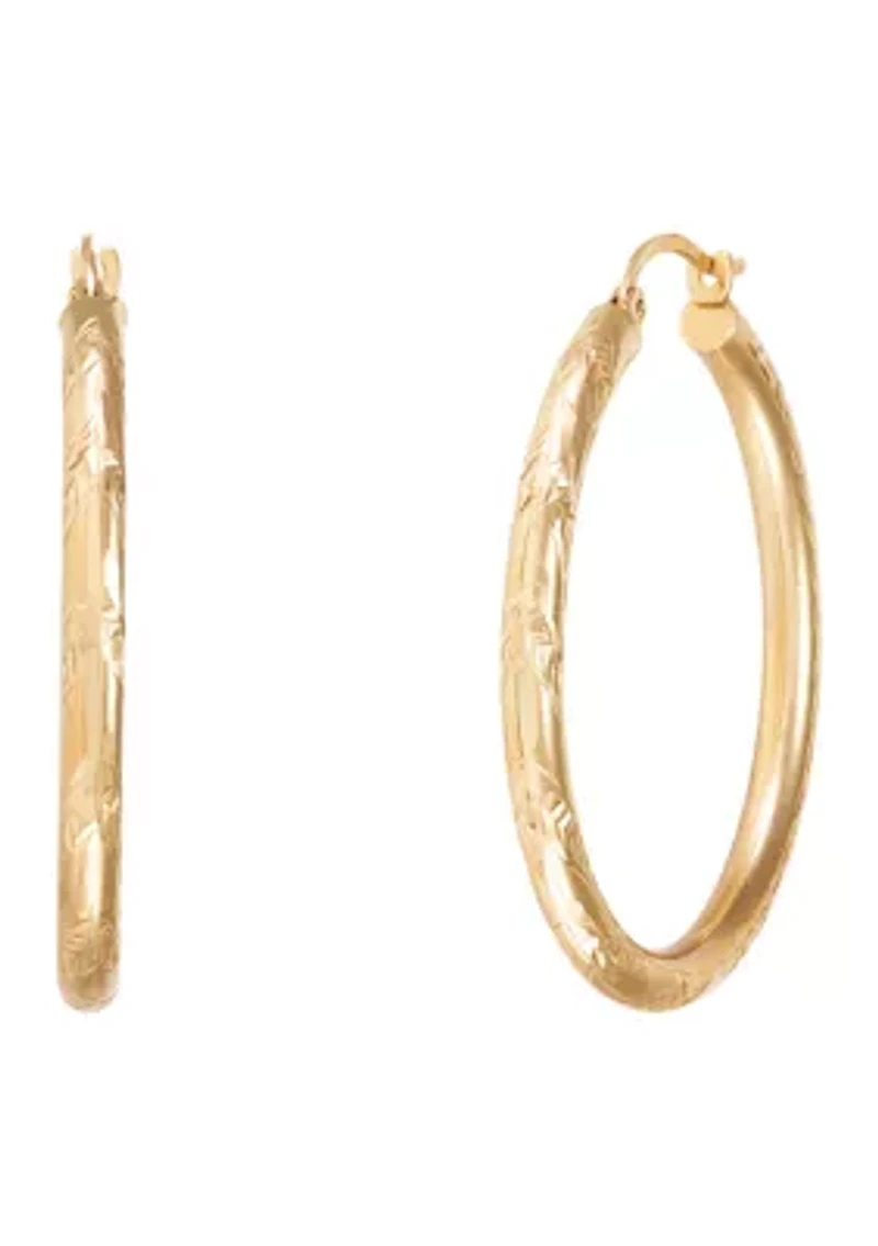 Tube Hoop Earrings in 10K Yellow Gold