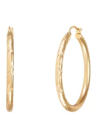 Tube Hoop Earrings in 10K Yellow Gold