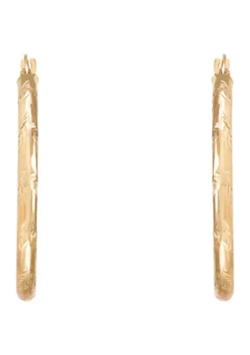 Tube Hoop Earrings in 10K Yellow Gold