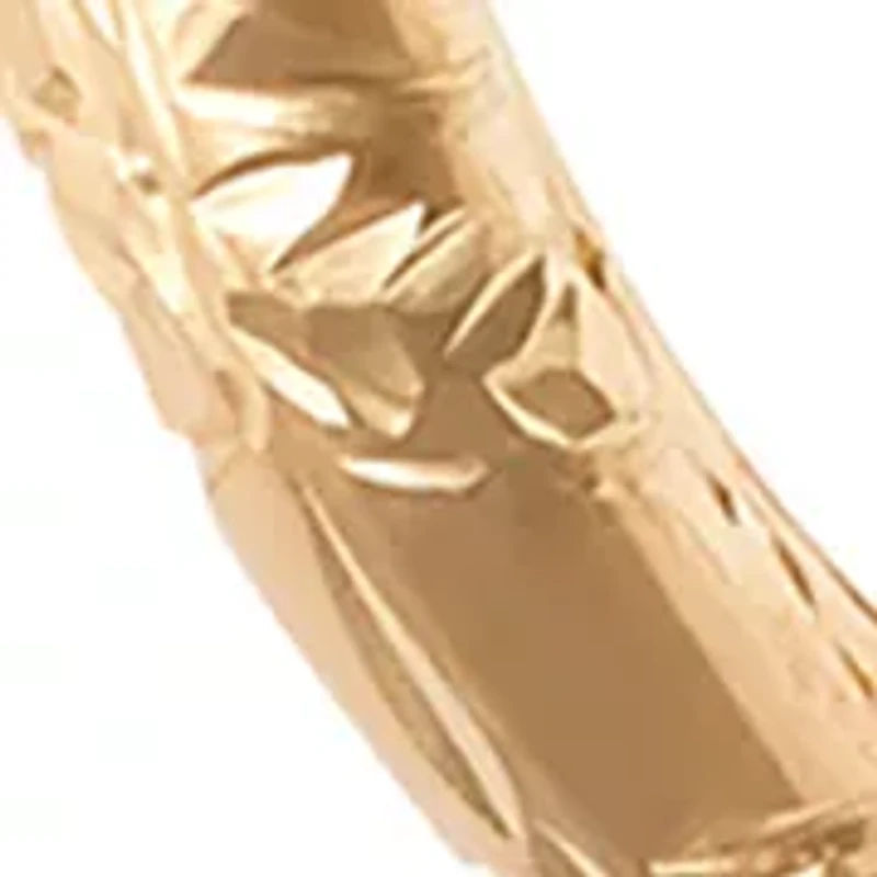 Chevron Cut Tube Hoop Earrings in 10K Yellow Gold