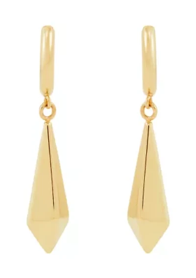 Teardrop Huggie Hoop Earrings in 10K Yellow Gold