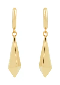 Teardrop Huggie Hoop Earrings in 10K Yellow Gold