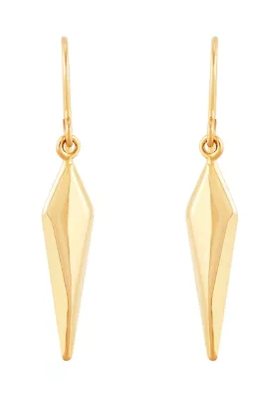 Long Rhombus Dangle Earrings in 10K Yellow Gold