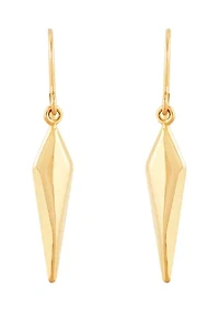 Long Rhombus Dangle Earrings in 10K Yellow Gold