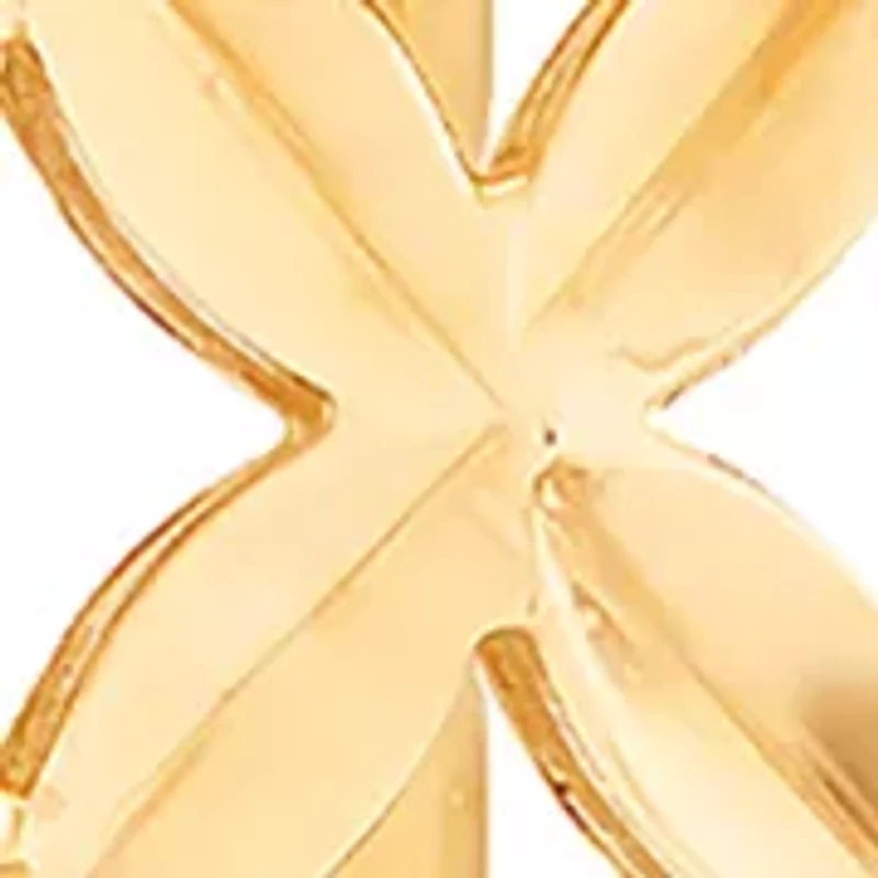 Pierced Cross Dangle Earringsi in 10K Yellow Gold