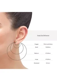 Oval Square Tubing Hoop Earrings in 10K Yellow Gold