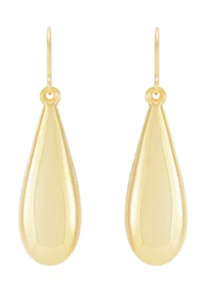 Eggplant Drop Earrings in 10K Yellow Gold