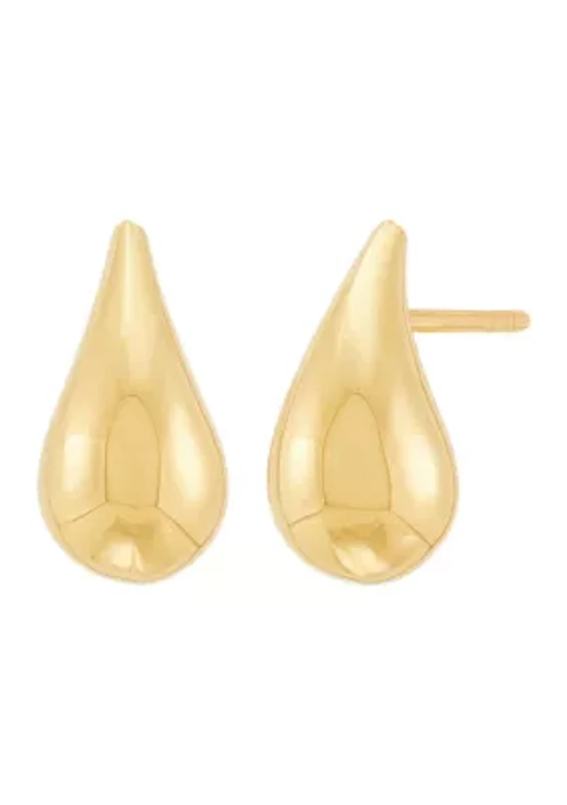 Teardrop Stud Earrings in 10K Yellow Gold