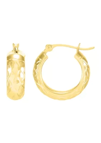 Tube Hoop Earrings in 10K Yellow Gold
