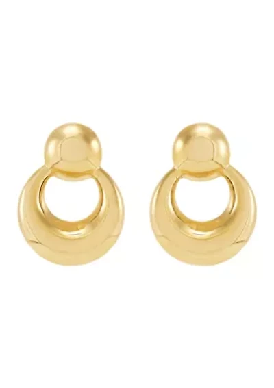 Doorknocker Earrings in 10K Yellow Gold