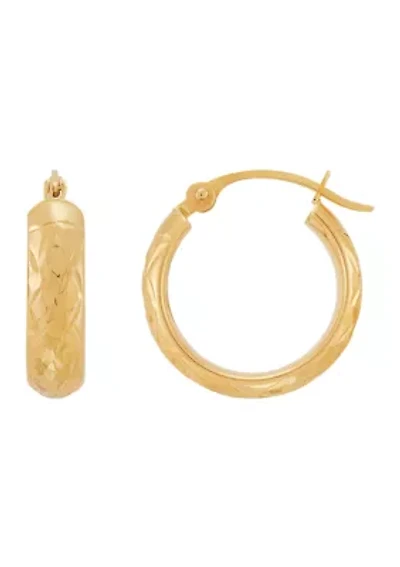 Tube Hoop Earrings in 10K Yellow Gold
