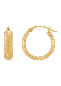 Tube Hoop Earrings in 10K Yellow Gold