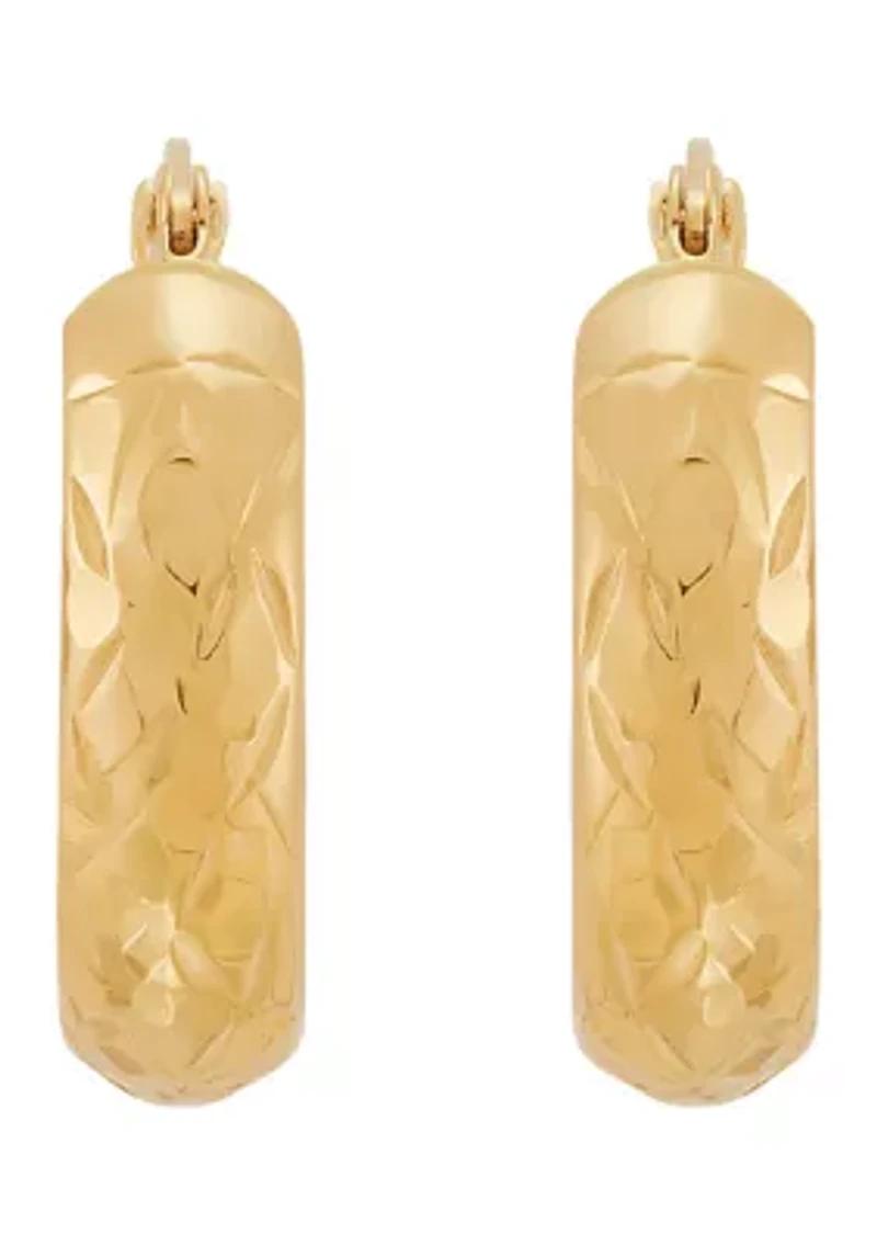 Tube Hoop Earrings in 10K Yellow Gold