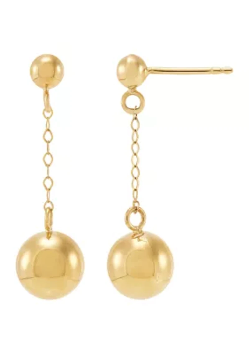 Bead Drop Earrings in 10K Yellow Gold