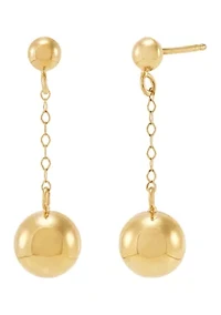 Bead Drop Earrings in 10K Yellow Gold