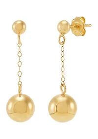 Bead Drop Earrings in 10K Yellow Gold