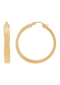 Woven Cut Tube Hoop Earrings in 10K Yellow Gold