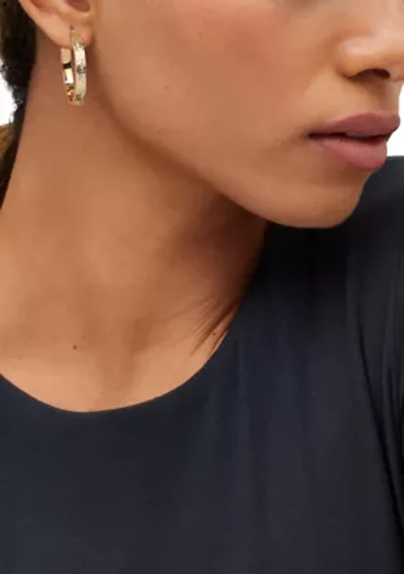 Woven Cut Tube Hoop Earrings in 10K Yellow Gold