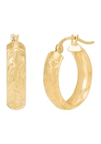 Woven Cut Tube Hoop Earrings in 10K Yellow Gold
