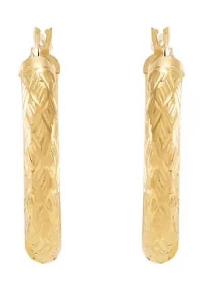 Tube Hoop Earrings in 10K Yellow Gold