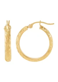 Tube Hoop Earrings in 10K Yellow Gold