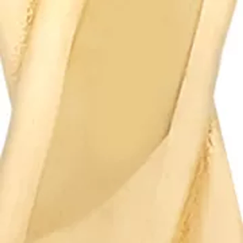 X Design Hoop Earrings in 10K Yellow Gold