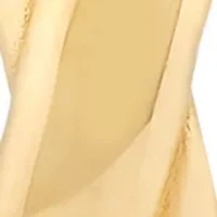 X Design Hoop Earrings in 10K Yellow Gold