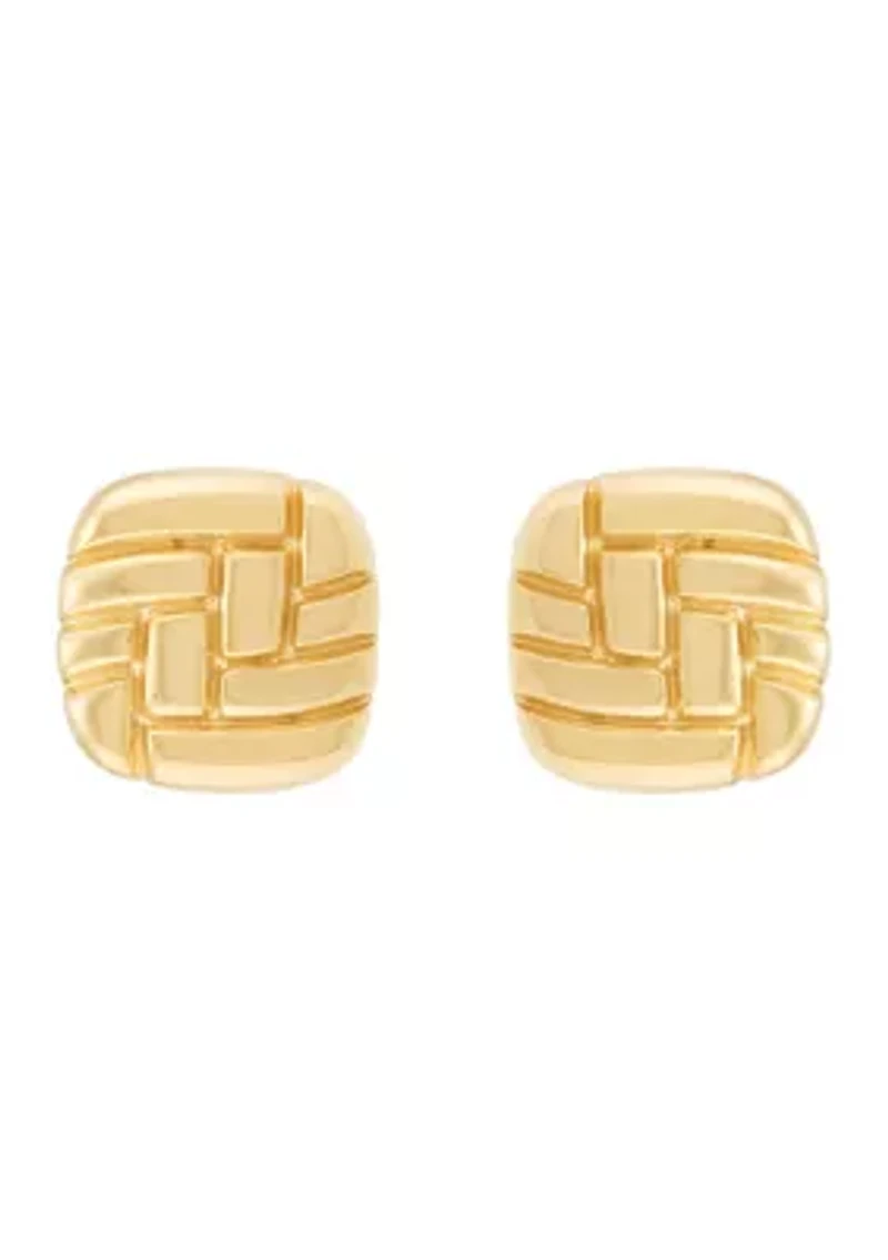 Square Shape Stud in 10K Yellow Gold