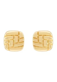 Square Shape Stud in 10K Yellow Gold