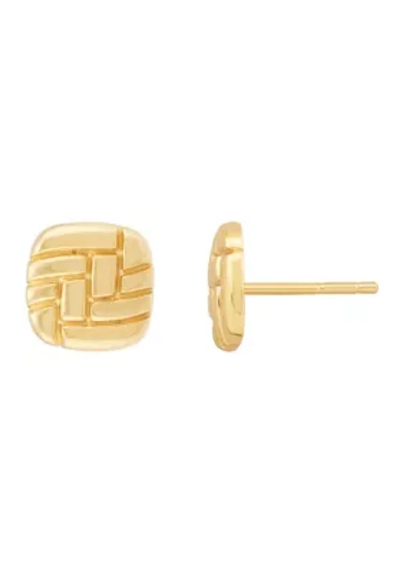 Square Shape Stud in 10K Yellow Gold