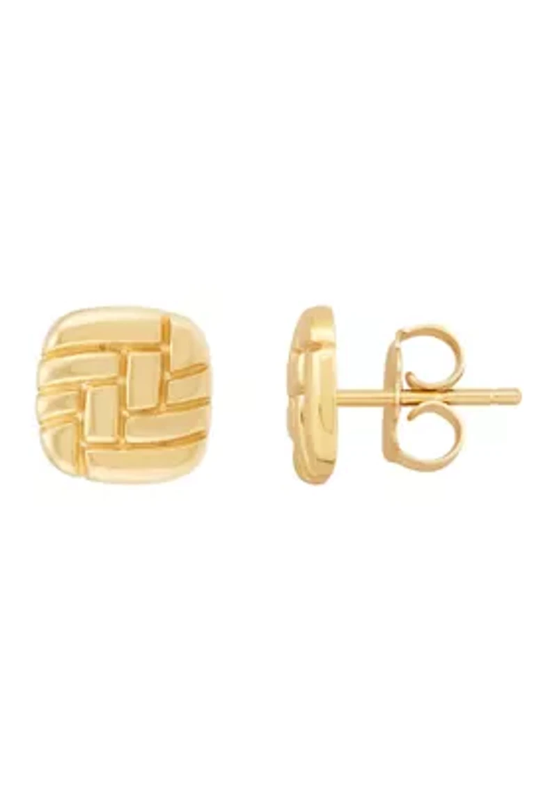 Square Shape Stud in 10K Yellow Gold