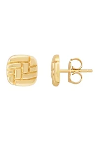 Square Shape Stud in 10K Yellow Gold