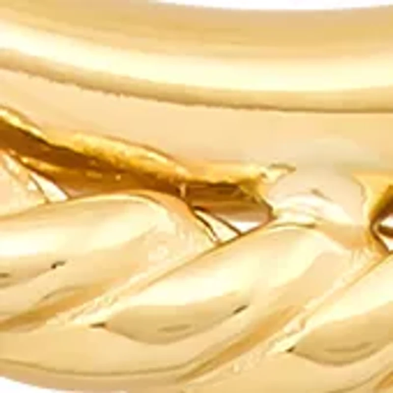 Double Rows Tube Hoop Earrings in 10K Yellow Gold