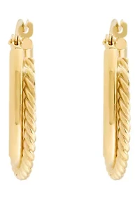Double Rows Tube Hoop Earrings in 10K Yellow Gold