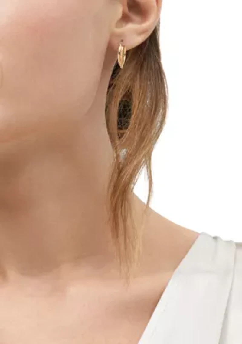 Double Rows Tube Hoop Earrings in 10K Yellow Gold