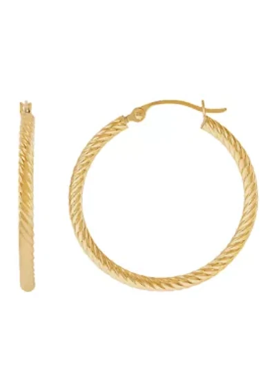 Corrugated Tube Hoop Earrings