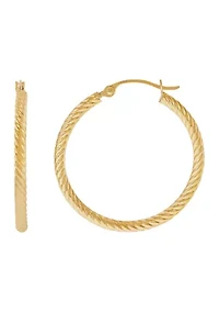 Corrugated Tube Hoop Earrings