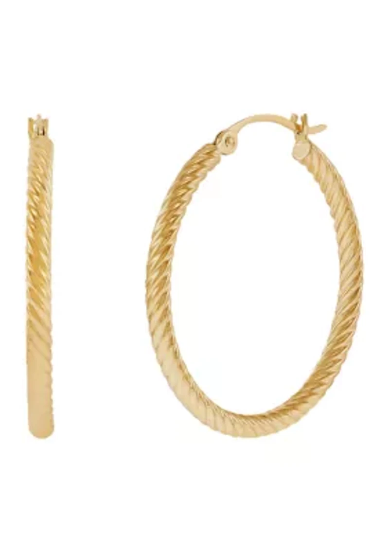 Corrugated Tube Hoop Earrings