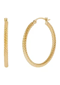 Corrugated Tube Hoop Earrings