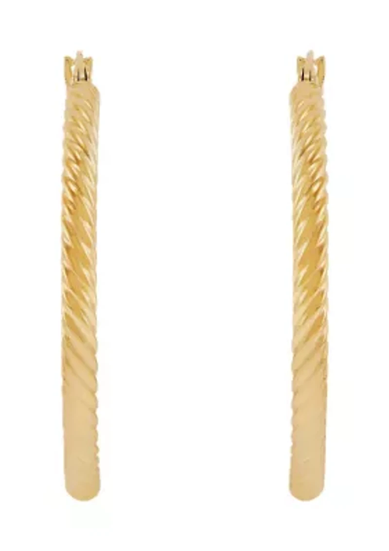 Corrugated Tube Hoop Earrings