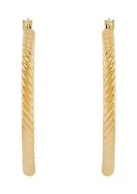 Corrugated Tube Hoop Earrings