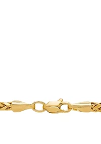 Wheat Chain Necklace in 10k Yellow Gold